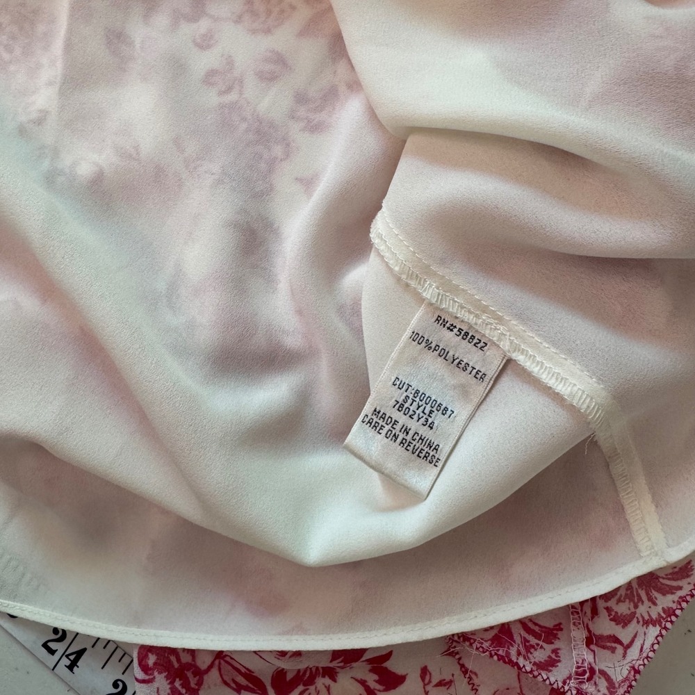 Sophie Max Floral Cottagecore Toile Ruffle Neck Sleeveless Blouse Top XL - Picture 9 of 10
